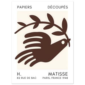 Artfulprints Poster Matisse – Peace dove brown – 30×40 cm – Bruin Artfulprints Poster Matisse – Peace dove brown – 30×40 cm – Bruin