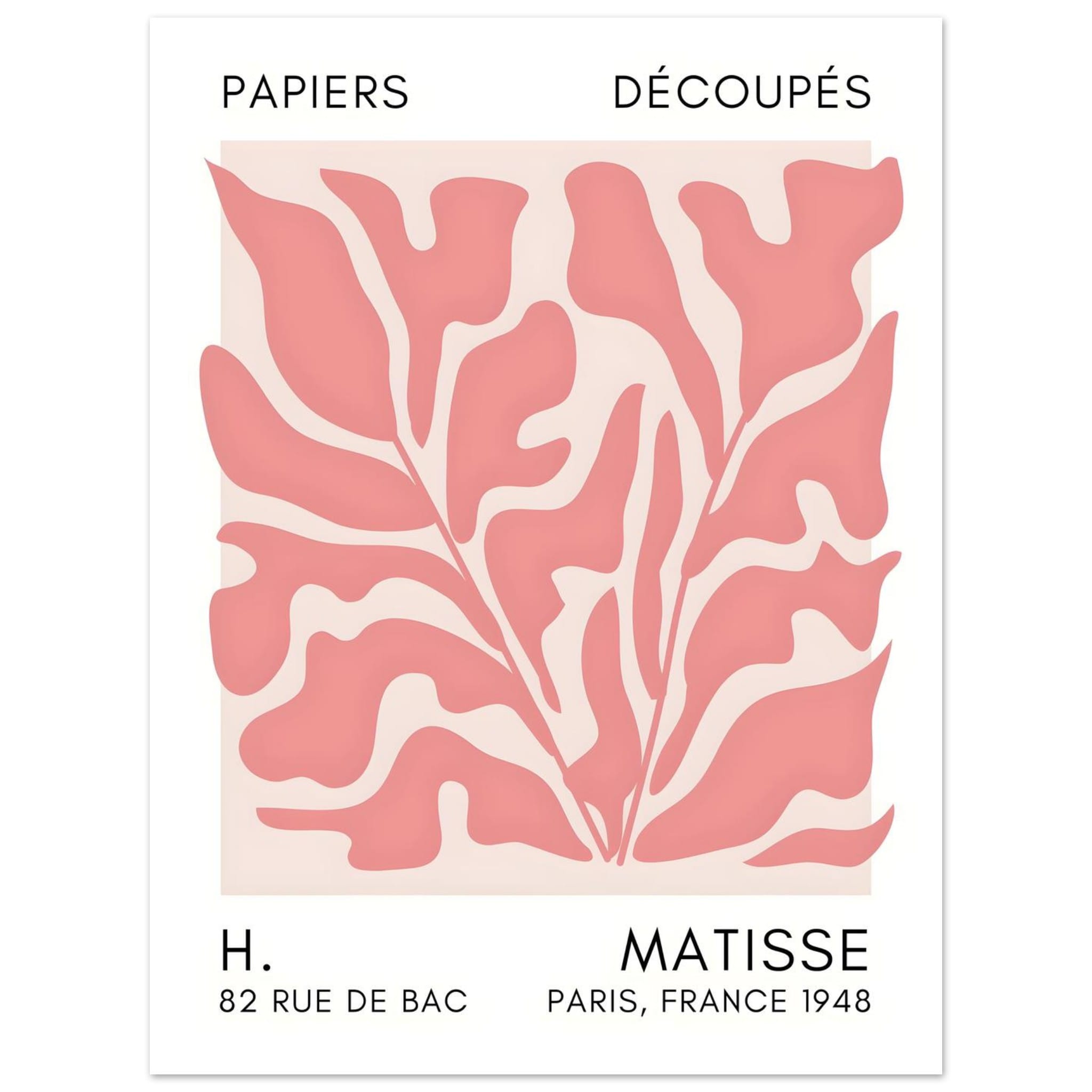 Artfulprints Poster Matisse – Seabed shapes taupe - 30x40 cm - Taupe