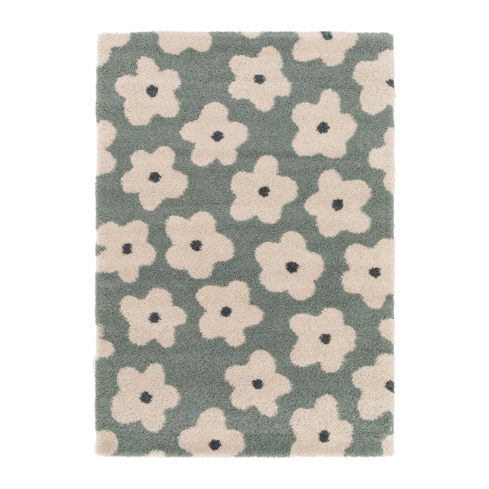 AFK Living vloerkleed Bloemen - voor kinderen - groen - 120 x 170 cm