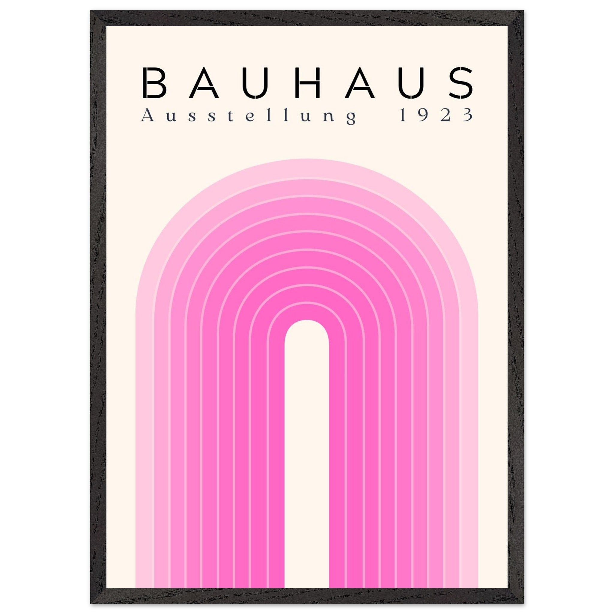 Artfulprints Poster met Lijst Bauhaus - Pink rainbow - 50x70 cm - Roze