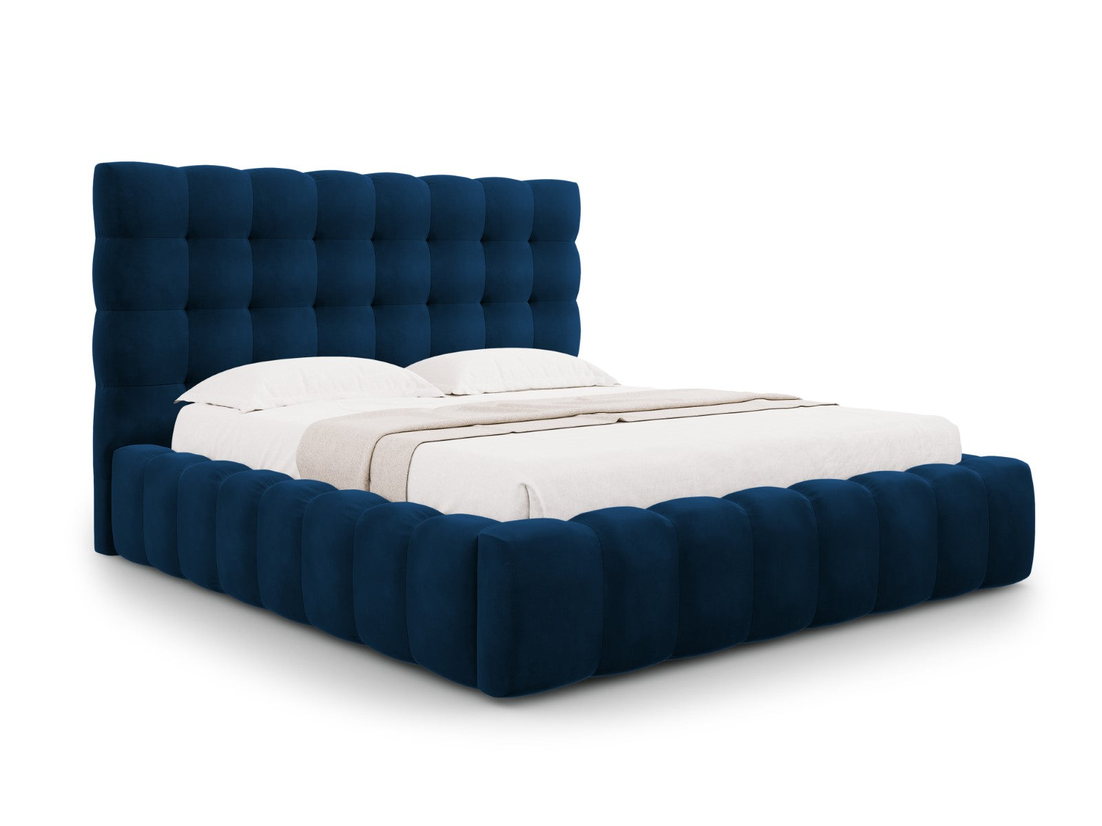Cosmopolitan Design Opbergbed met hoofdeinde Bali 140x200cm, flueel, k