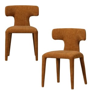 WOOOD eetkamerstoelen Permit – Polyester – Cinnamon – Set van 2