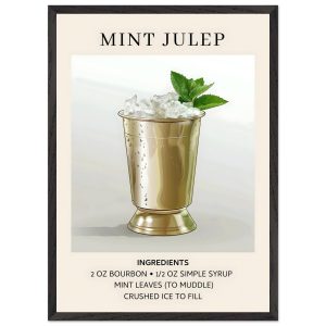 Artfulprints Poster met Lijst Mint Julep cocktail – Ingredients – 50×7 Artfulprints Poster met Lijst Mint Julep cocktail – Ingredients – 50×7