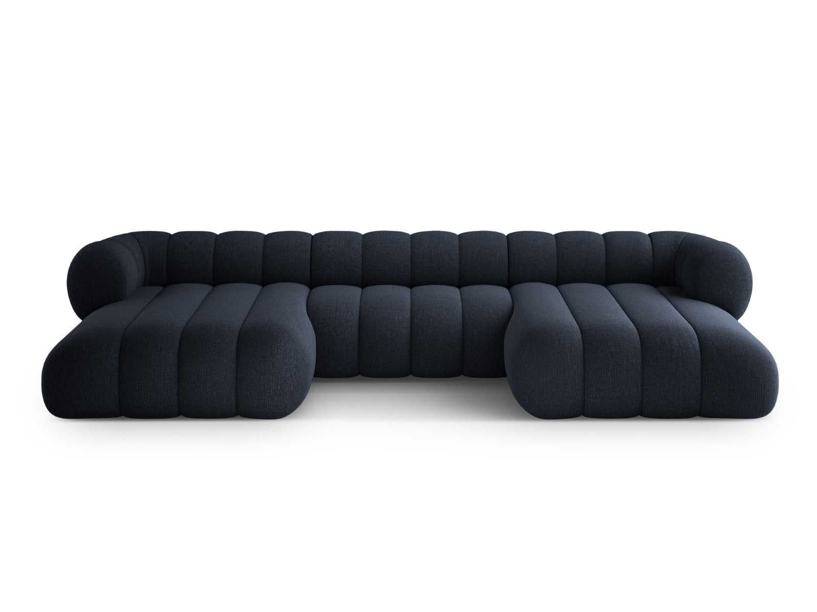 Cosmopolitan Design Panoramische bank Koge 6-zits, chenille marineblau