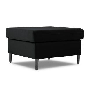 Cosmopolitan Design Poef Kyoto flueel, zwart – 70x70x45cm Cosmopolitan Design Poef Kyoto flueel, zwart – 70x70x45cm