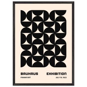 Artfulprints Poster met Lijst Bauhaus – 19 juli 1923 zwart – 50×70 cm
