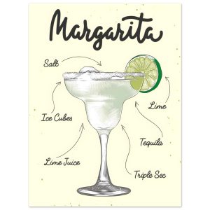 Artfulprints Margarita cocktail – Illustratie poster 30×40 cm Artfulprints Margarita cocktail – Illustratie poster 30×40 cm