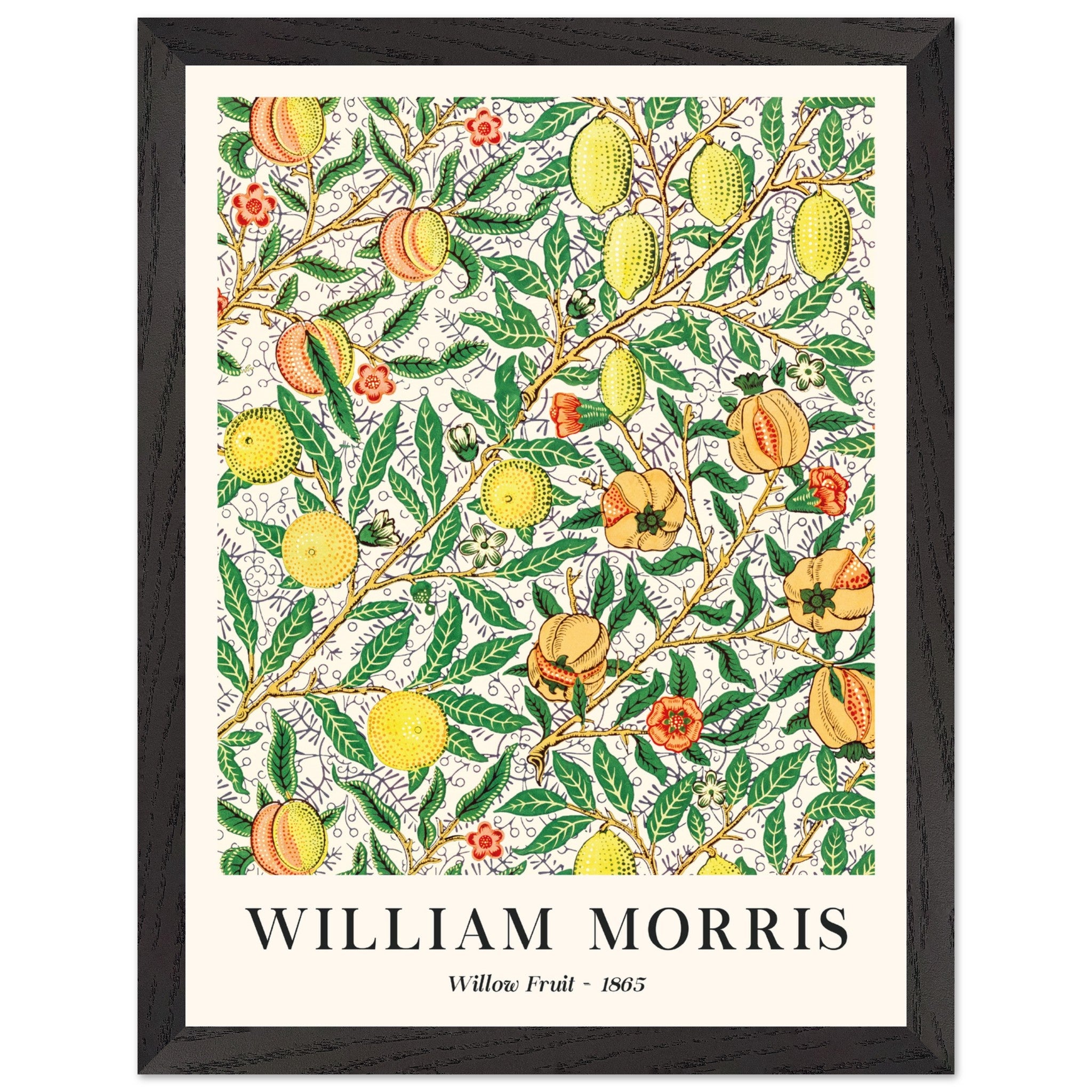 Artfulprints Poster met Lijst William Morris - Willow fruit - 30x40 cm
