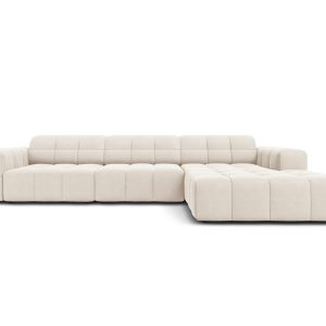 Cosmopolitan Design rechter hoekbank Chicago 4-zits, flueel lichtbeige Cosmopolitan Design rechter hoekbank Chicago 4-zits, flueel lichtbeige