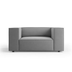 Cosmopolitan Design Fauteuil Arendal flueel, lichtgrijs – 102x124x70cm Cosmopolitan Design Fauteuil Arendal flueel, lichtgrijs – 102x124x70cm