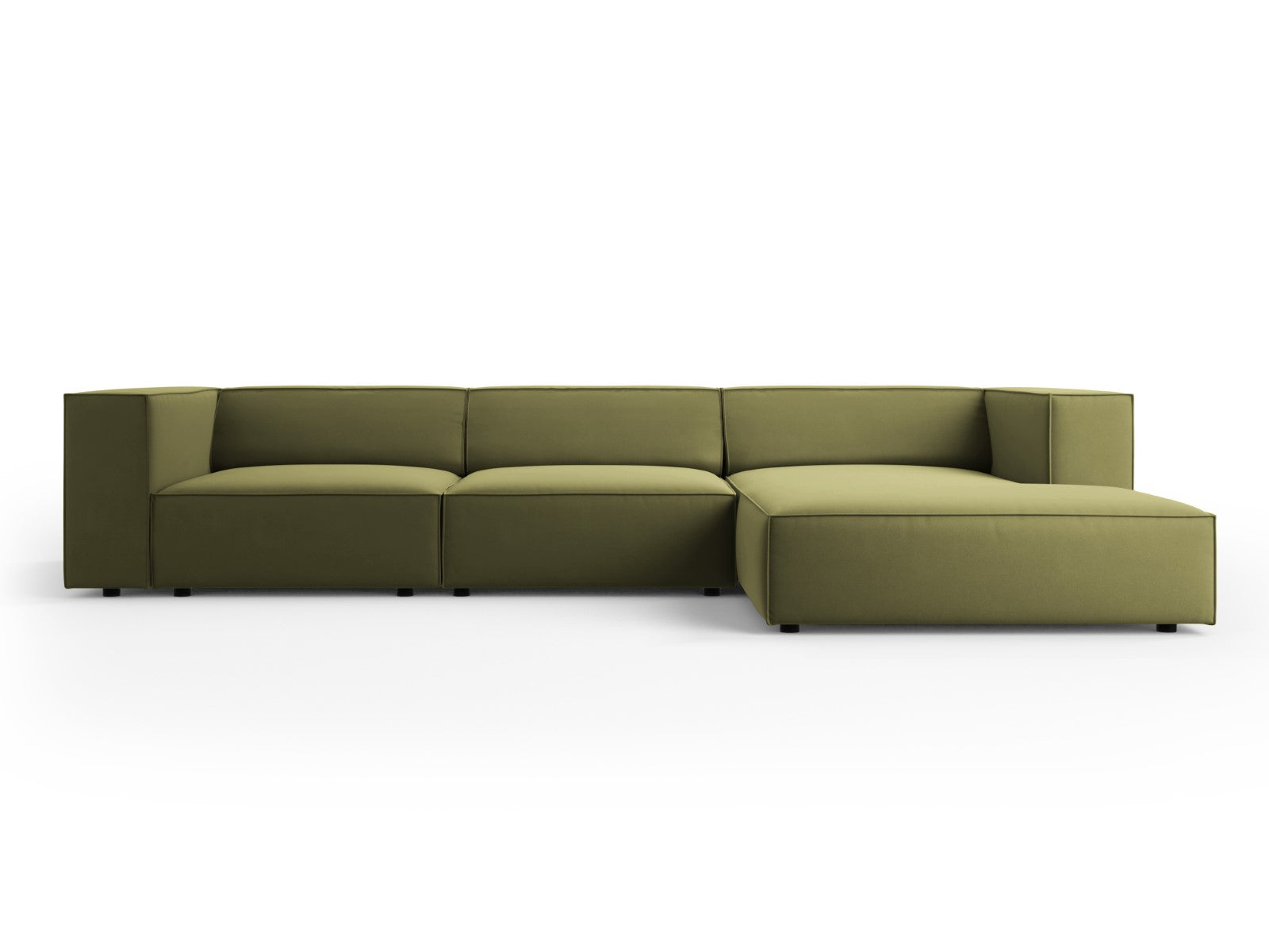 Cosmopolitan Design rechter hoekbank Arendal 4-zits, flueel, lichtgroe