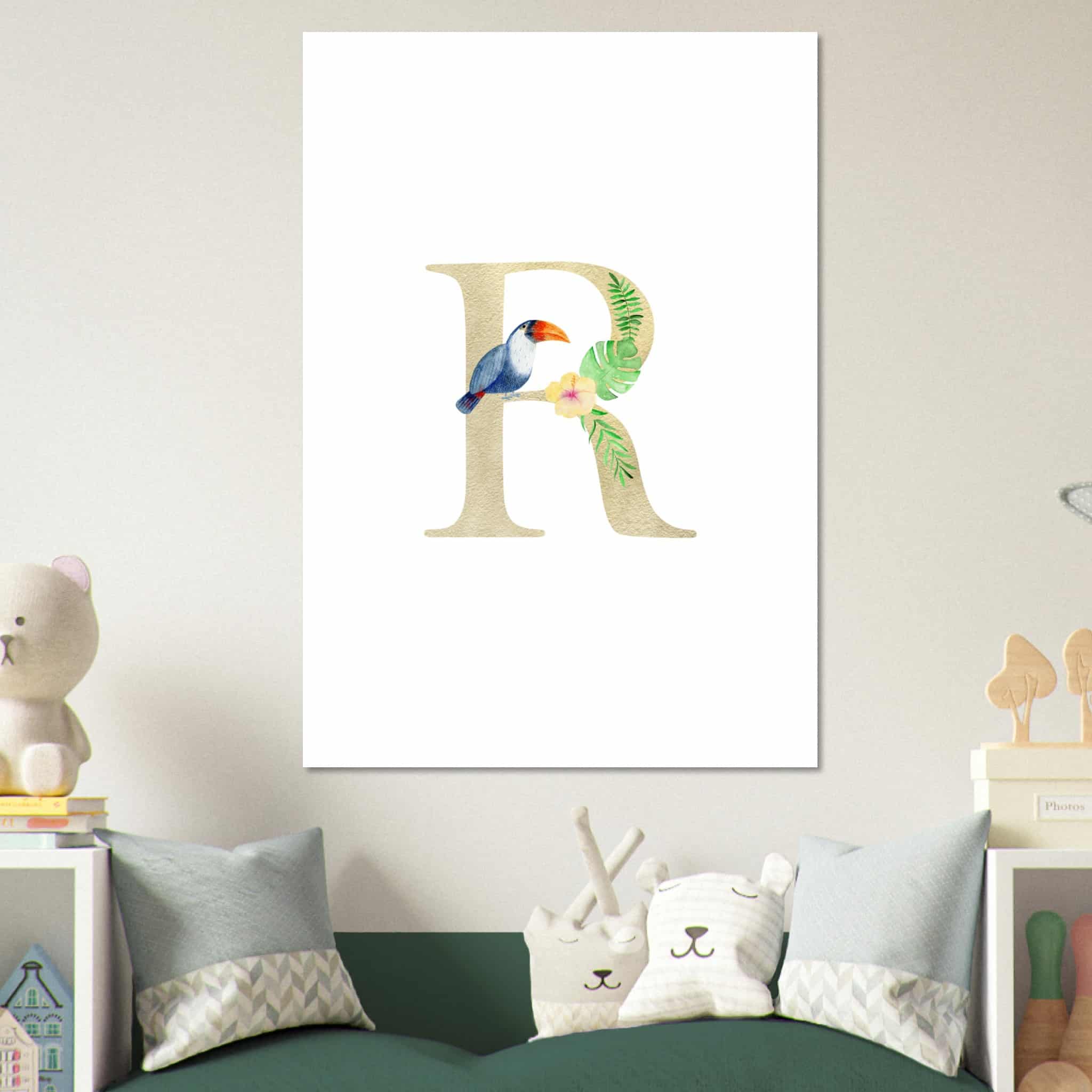 Artfulprints Poster Letter R kindernaam - 70x100 cm - Meerkleurig