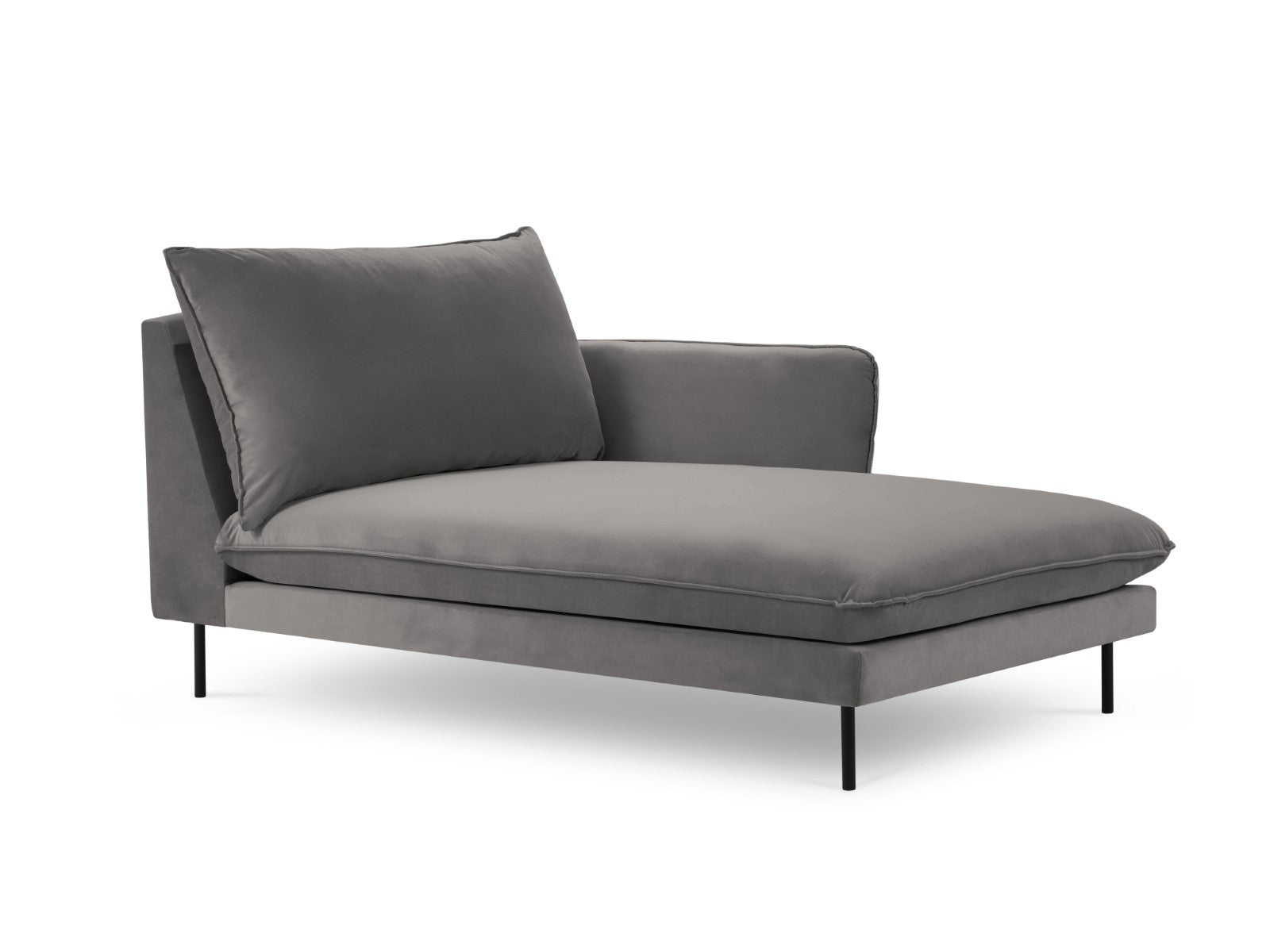 Cosmopolitan Design rechter chaise longue Vienna flueel, lichtgrijs -