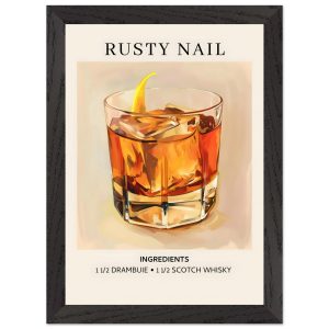 Artfulprints Poster met Lijst Rusty Nail cocktail – Ingredients – A4 2 Artfulprints Poster met Lijst Rusty Nail cocktail – Ingredients – A4 2