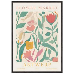 Artfulprints Poster met Lijst Flower market – Antwerp – 70×100 cm – Me Artfulprints Poster met Lijst Flower market – Antwerp – 70×100 cm – Me
