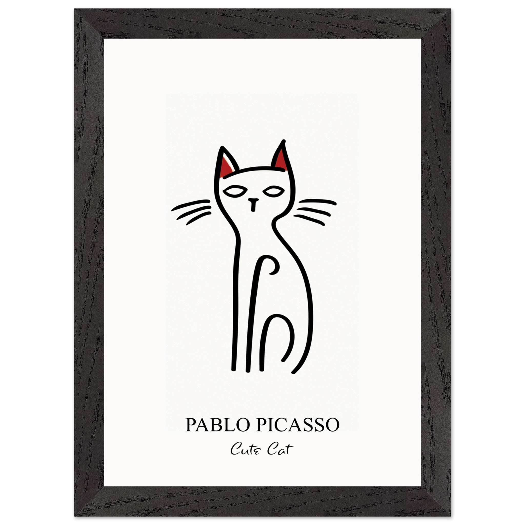 Artfulprints Poster met Lijst Pablo Picasso - Cute cat - A4 21x29.7 cm
