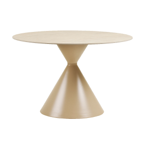 Artichok Anisa metalen eettafel met keramiek blad beige – Ø120 Artichok Anisa metalen eettafel met keramiek blad beige – Ø120