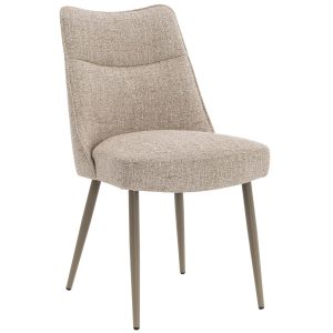DÉJA Living Eetkamerstoel Meau – Beige/Taupe – Zithoogte 47cm – Set va