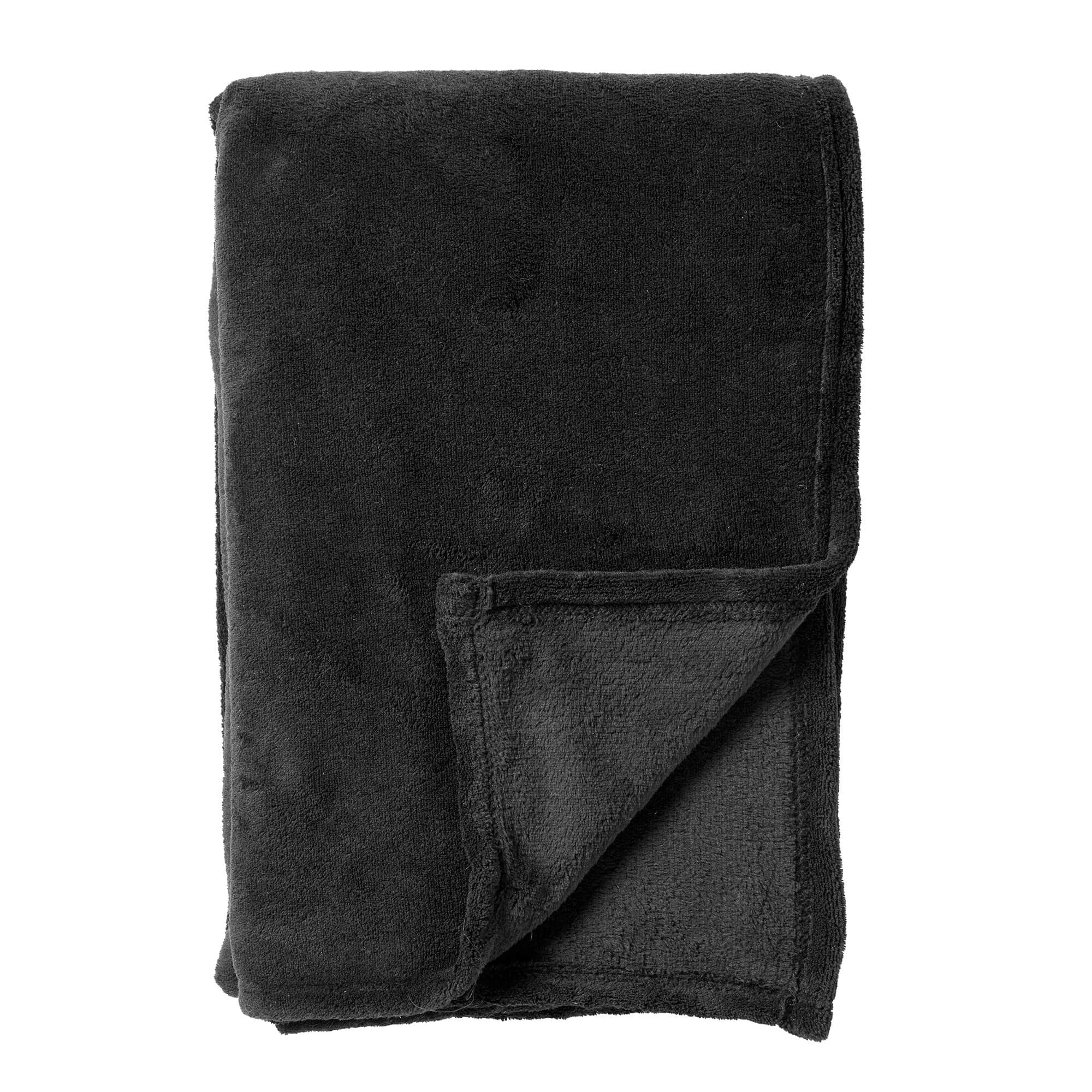 HARVEY - Plaid 150x200 cm - superzachte deken van fleece - Raven - zwa