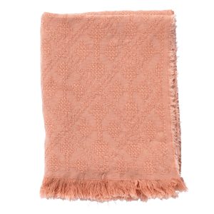 BELLE – plaid 130×180 cm – 100% katoen – geweven patroon – Muted Clay BELLE – plaid 130×180 cm – 100% katoen – geweven patroon – Muted Clay