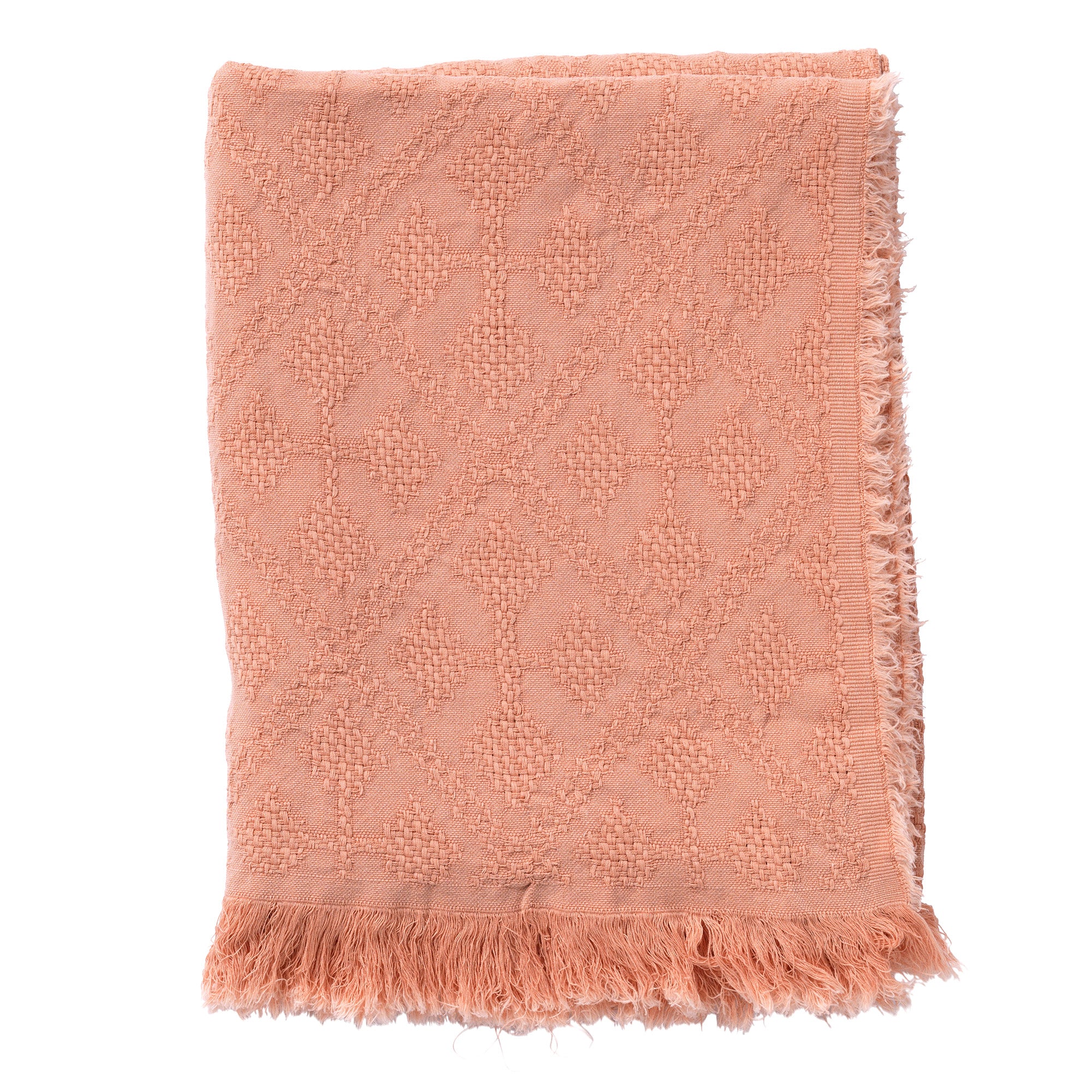 BELLE - plaid 130x180 cm - 100% katoen - geweven patroon - Muted Clay