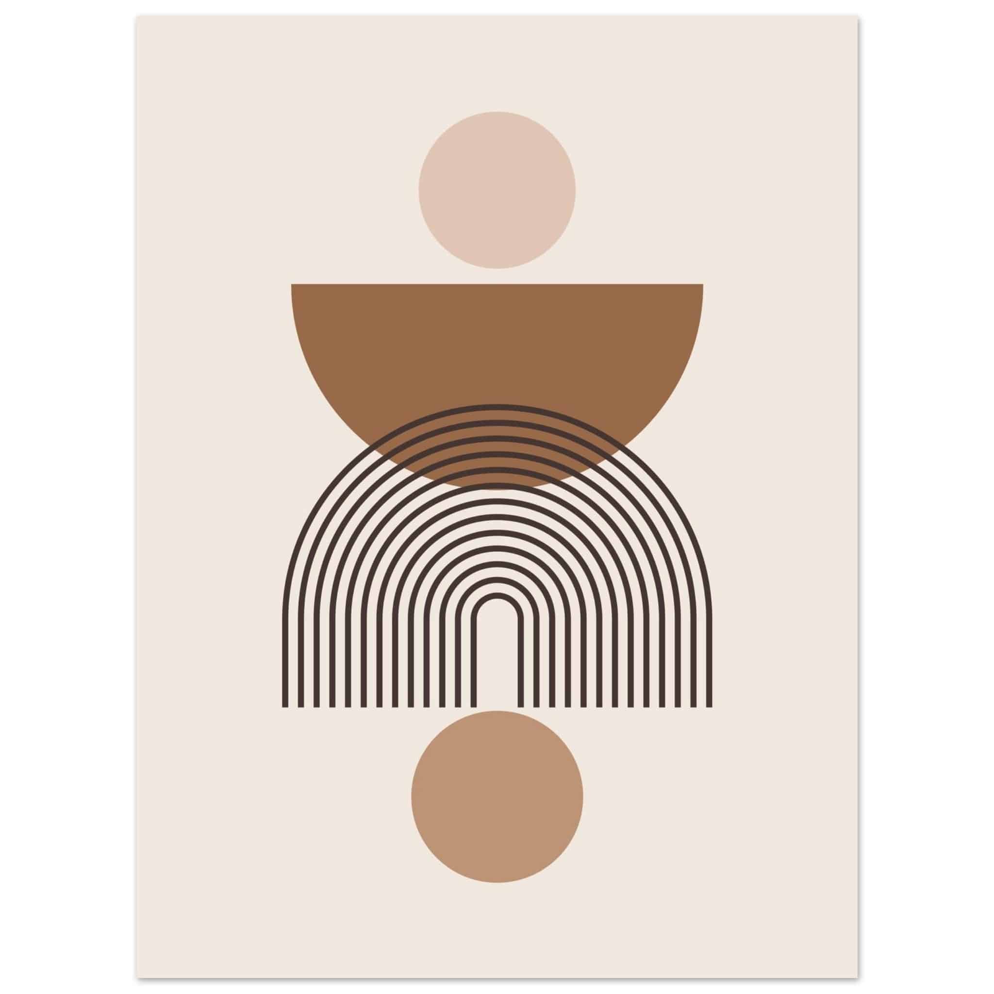 Artfulprints Poster Boho – Harmony shapes - 30x40 cm - Grijs