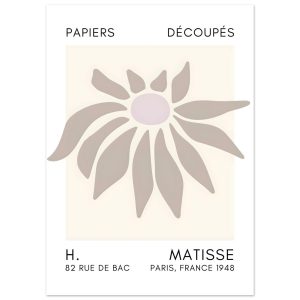 Artfulprints Poster Matisse – Deep sea dance grey – 50×70 cm – Grijs
