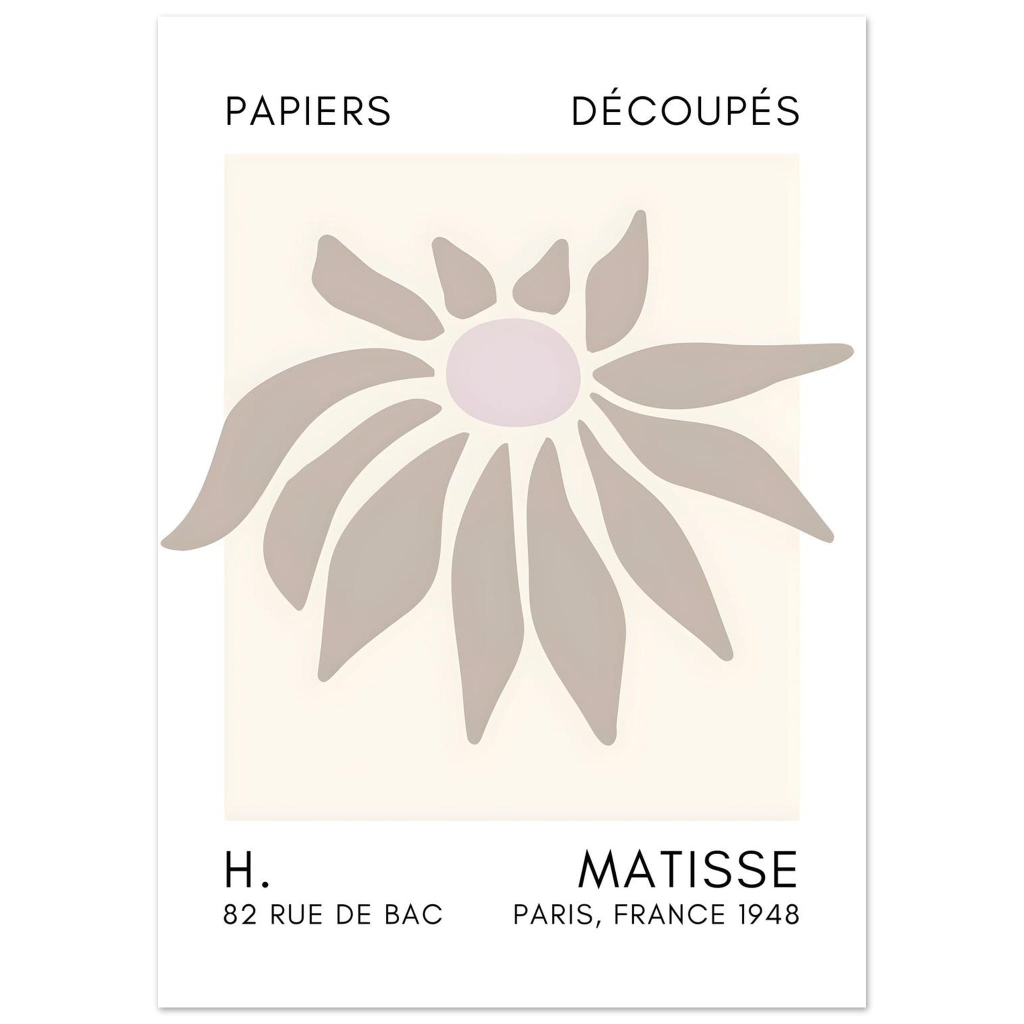 Artfulprints Poster Matisse – Deep sea dance grey - 50x70 cm - Grijs