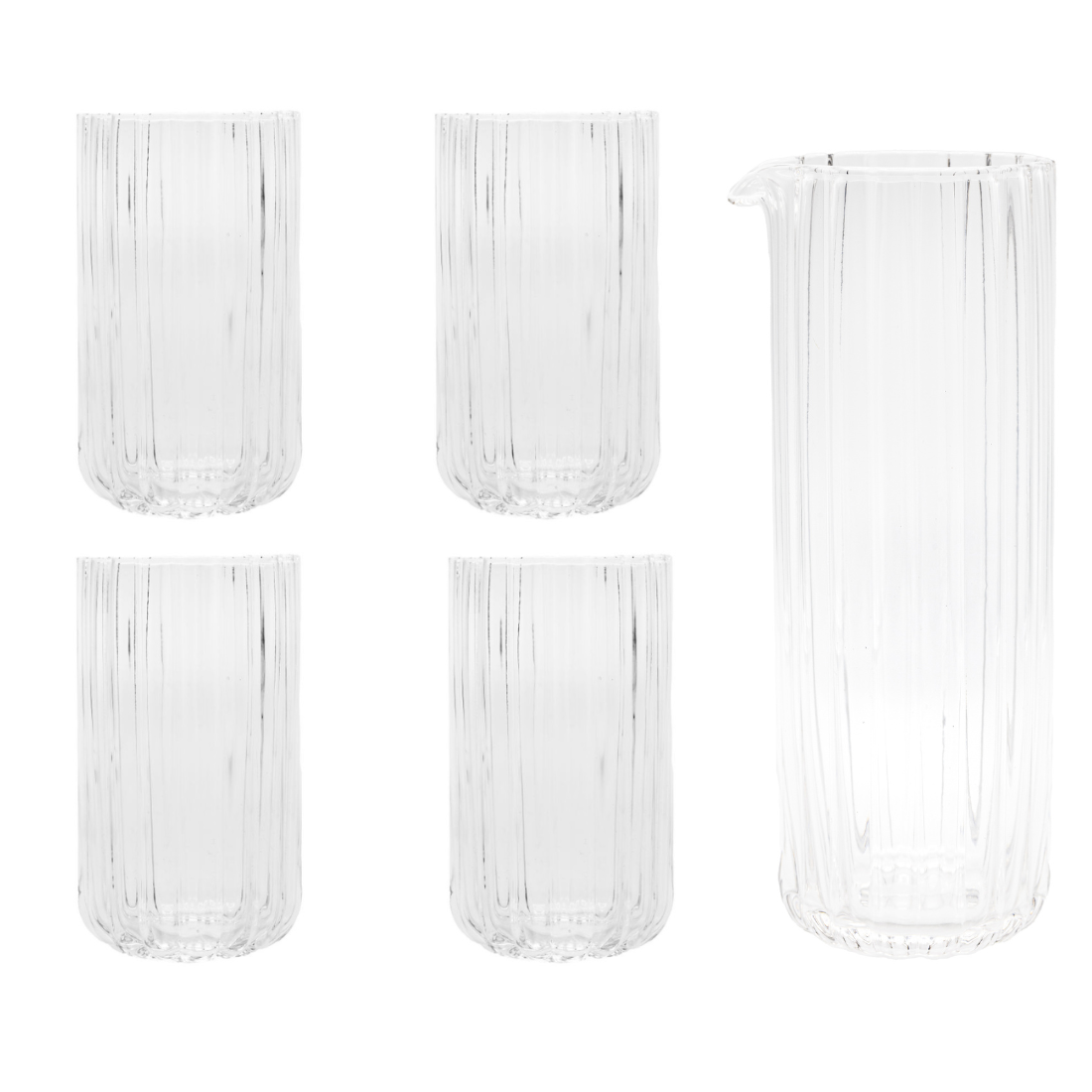 Brut Homeware | Set Gaia | Karaf + 4 Longdrink | helder