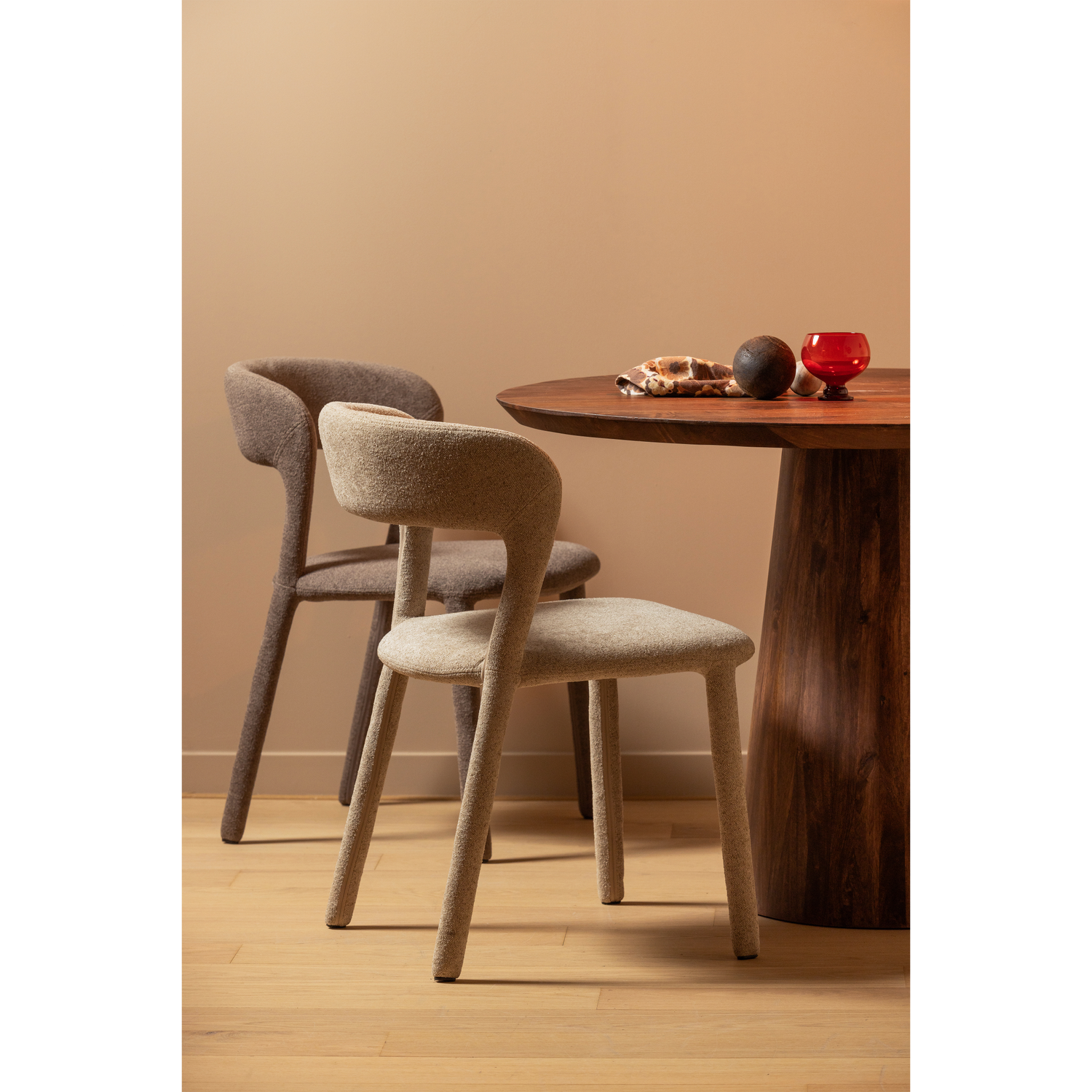 BePureHome Eetkamerstoel Noble - Polyester - Taupe - 76x51x56