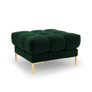 Cosmopolitan Design Poef Bali flueel, flessengroen – 60x60x41cm Cosmopolitan Design Poef Bali flueel, flessengroen – 60x60x41cm