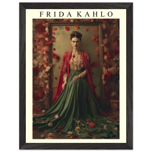 Artfulprints Poster met Lijst Frida Kahlo – Beauty in flowers – 30×40 Artfulprints Poster met Lijst Frida Kahlo – Beauty in flowers – 30×40