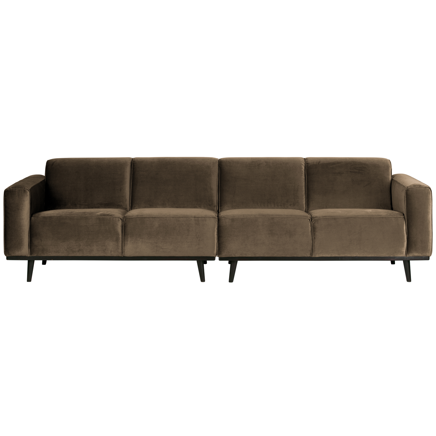 WOOOD 4-zits bank Statement - Fluweel - Taupe - 77x280x93