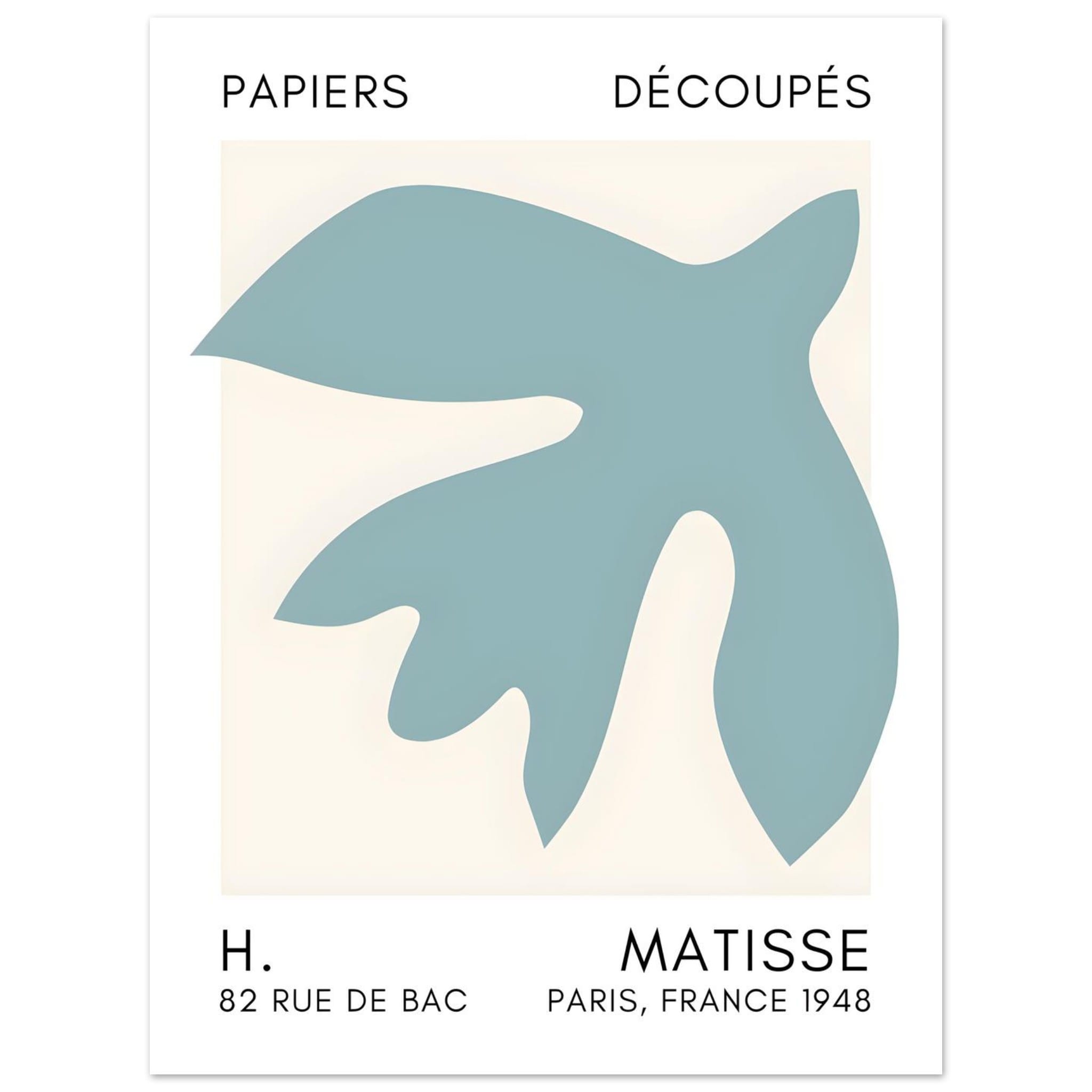 Artfulprints Poster Matisse – Floating forms turquoise - 30x40 cm - Tu