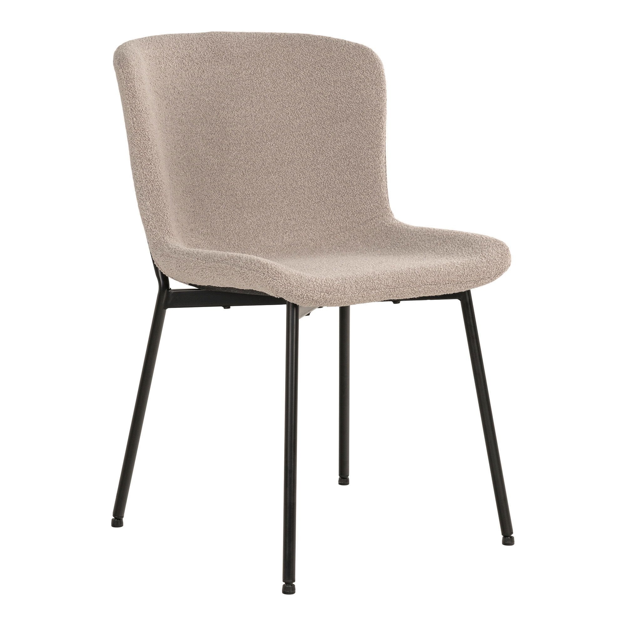 BRAM Eetkamerstoel Talola - Set Van 2 - Beige Bouclé