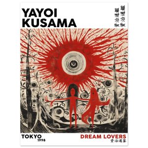 Artfulprints Poster Yayoi Kusama – Dream lovers – 30×40 cm – Rood Artfulprints Poster Yayoi Kusama – Dream lovers – 30×40 cm – Rood