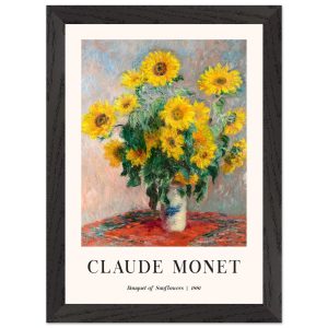 Artfulprints Poster met Lijst Claude Monet – Bouquet of sunflowers – A