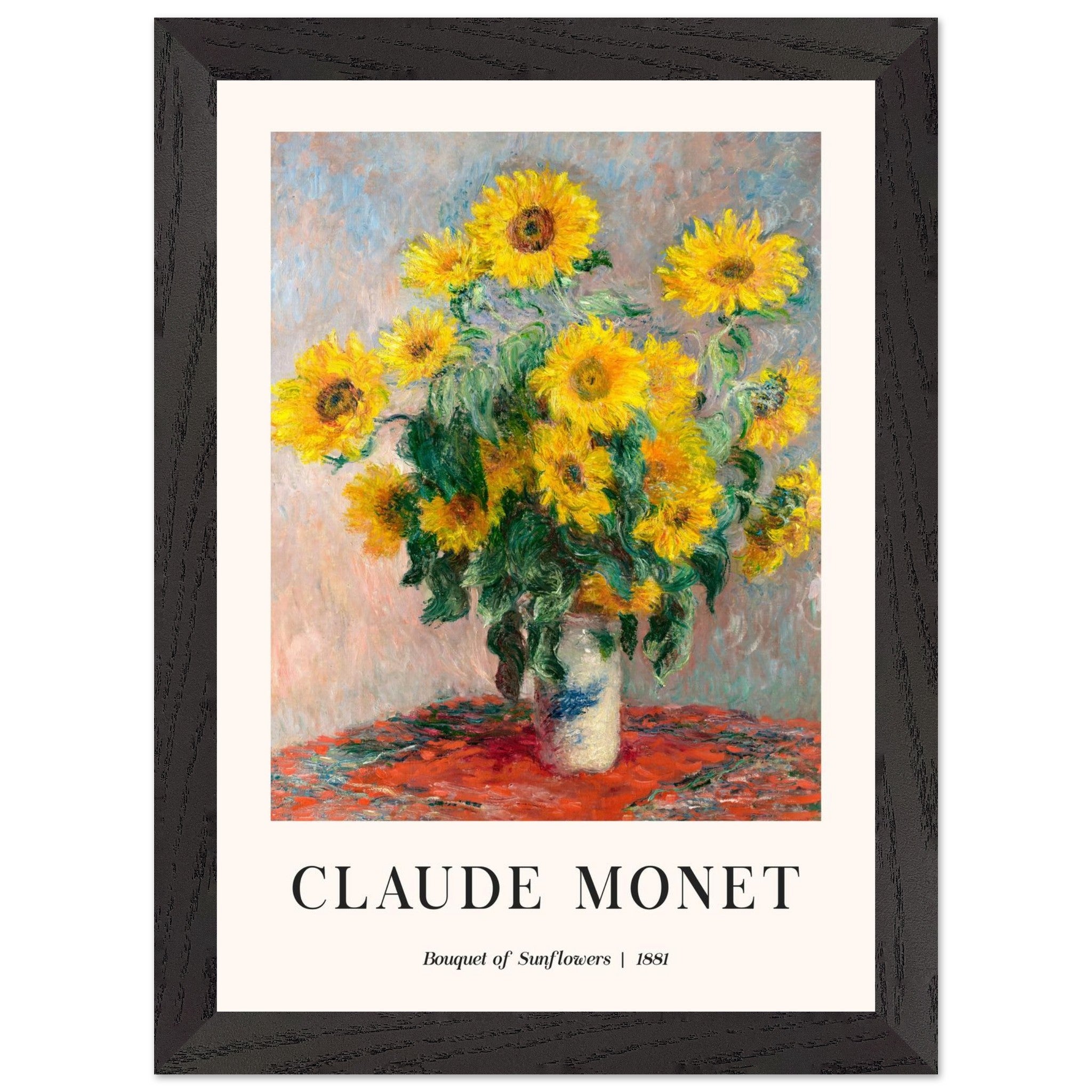 Artfulprints Poster met Lijst Claude Monet - Bouquet of sunflowers - A