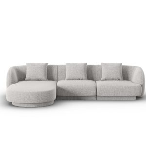 Cosmopolitan Design linker hoekbank Tulum 4-zits, chenille, lichtgrijs Cosmopolitan Design linker hoekbank Tulum 4-zits, chenille, lichtgrijs