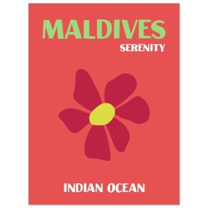Artfulprints Poster Indian Ocean – Maldives – 30×40 cm – Rood
