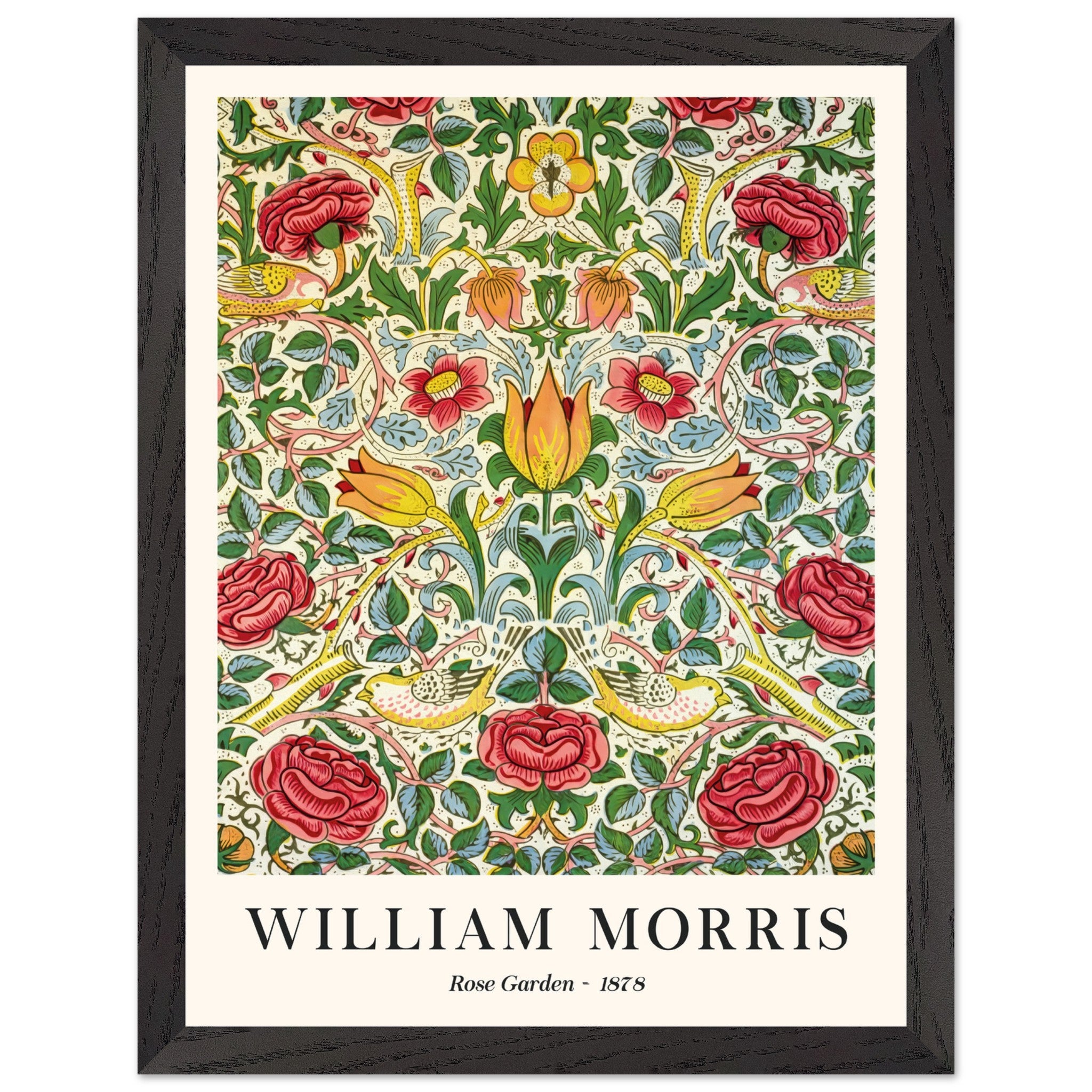 Artfulprints Poster met Lijst William Morris - Rose garden 1878 - 30x4
