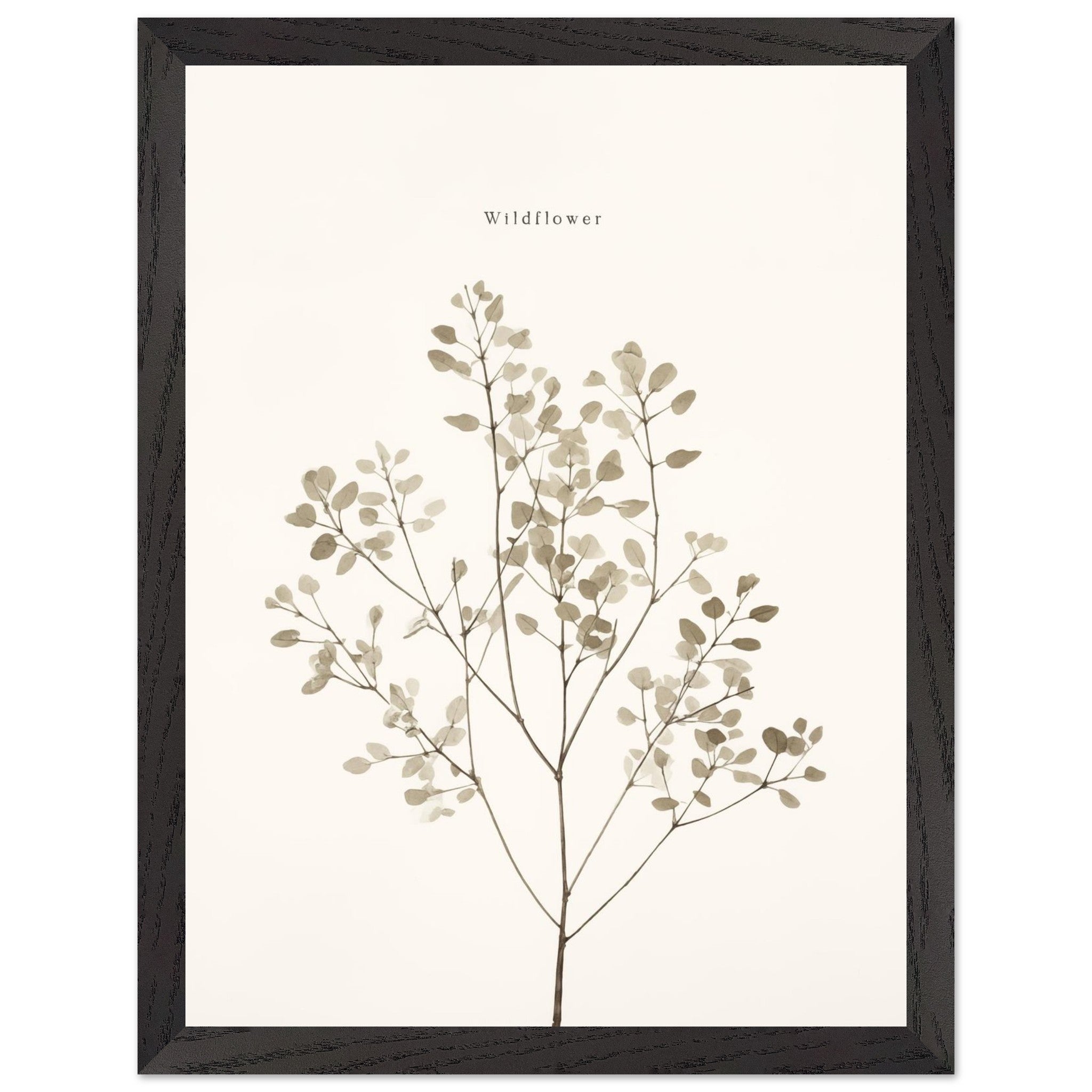 Artfulprints Poster met Lijst Wildflower - 30x40 cm - Taupe