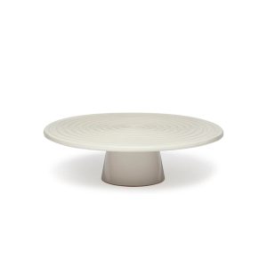 Dutchdeluxes Taartplateau keramiek groot wit 32cm Dutchdeluxes Taartplateau keramiek groot wit 32cm