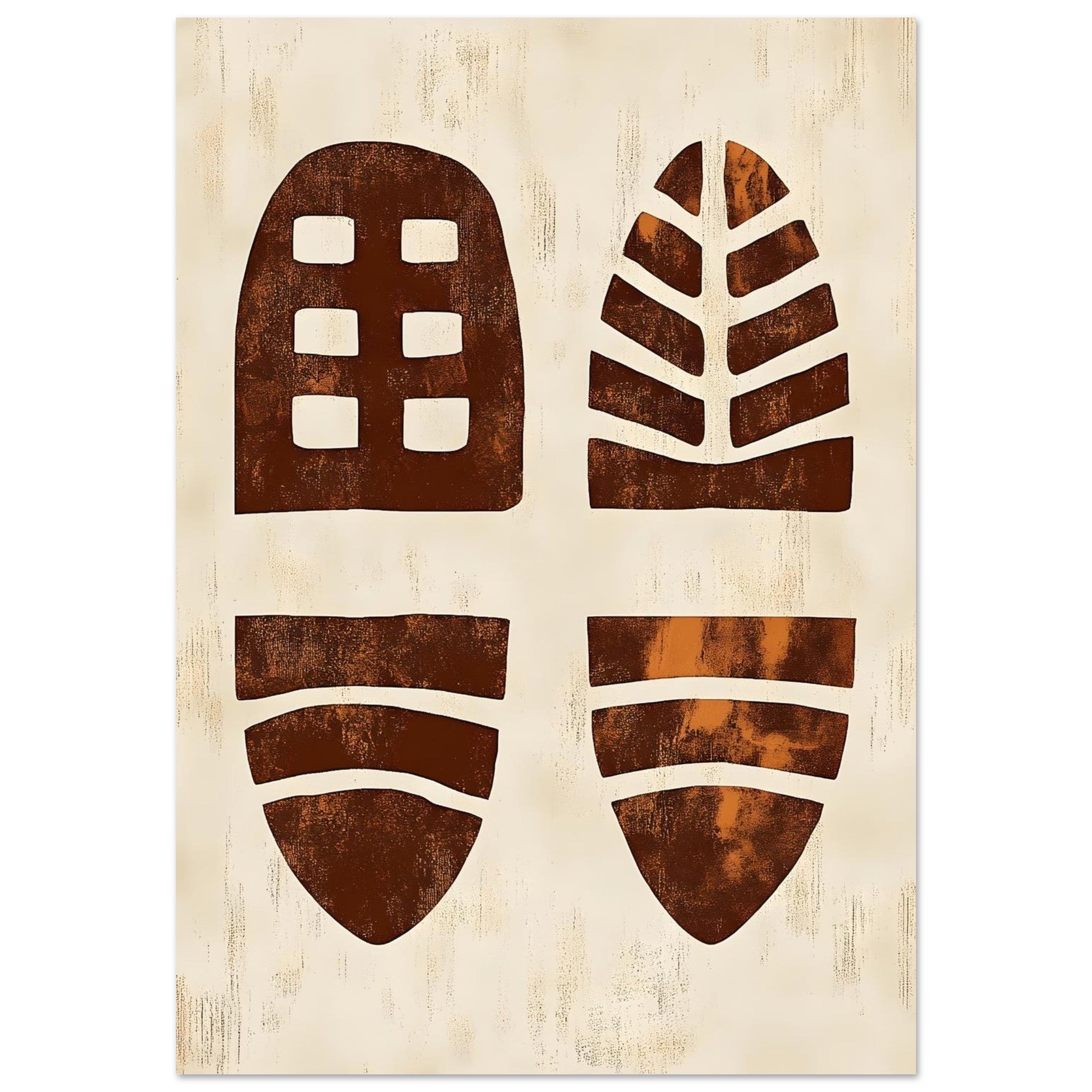 Artfulprints Poster Boho – Primitive forms - 70x100 cm - Terracotta