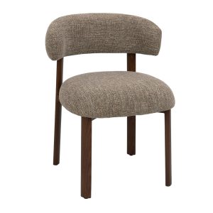 DÉJA Living Eetkamerstoel Alamo – Taupe/Walnoot – Set van 2 DÉJA Living Eetkamerstoel Alamo – Taupe/Walnoot – Set van 2
