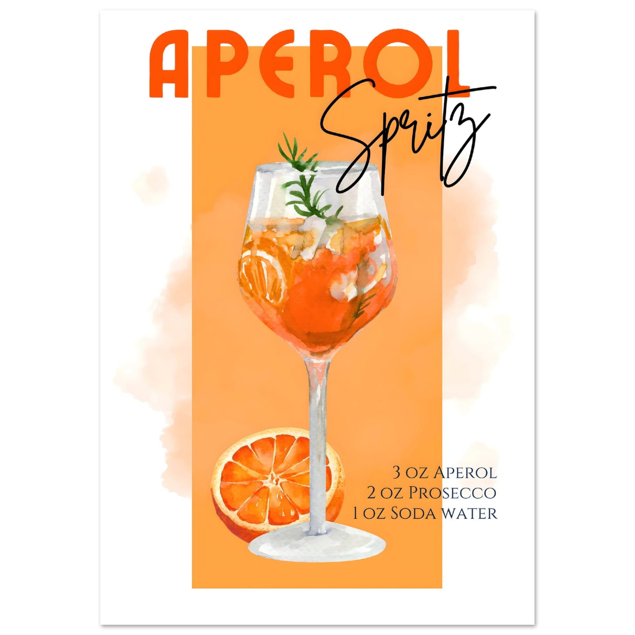 Artfulprints Poster Aperol Spritz - Orange - A4 21x29.7 cm - Oranje