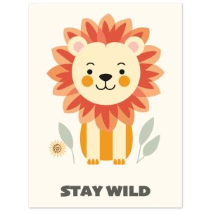Artfulprints Poster Leeuwtje stay wild – 30×40 cm – Oranje Artfulprints Poster Leeuwtje stay wild – 30×40 cm – Oranje