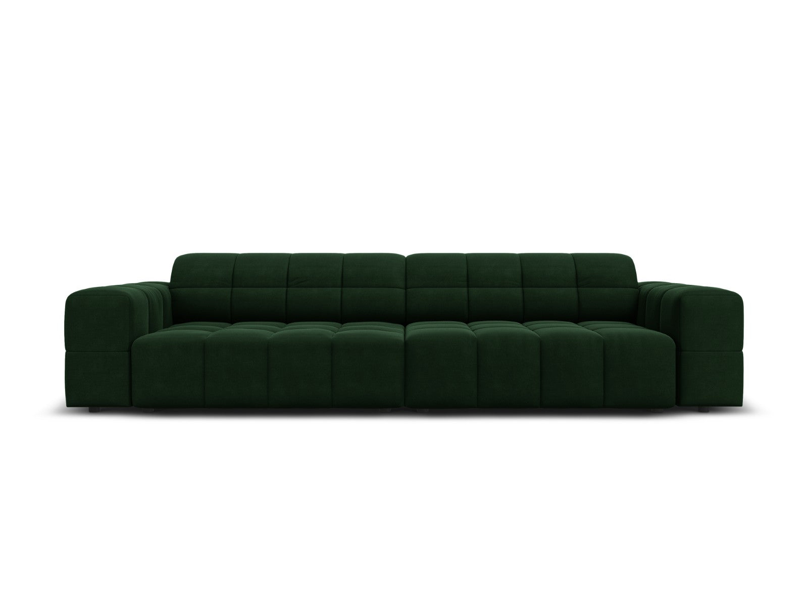 Cosmopolitan Design Bank Chicago 4-zits, flueel flessengroen - 102x252