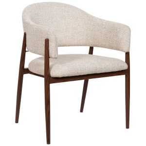 DÉJA Living Eetkamerstoel Dénia – Beige/Walnoot – Set van 2 DÉJA Living Eetkamerstoel Dénia – Beige/Walnoot – Set van 2