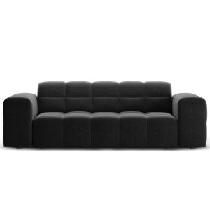 Cosmopolitan Design Bank Chicago 2-zits, chenille zwart – 102x178x78cm